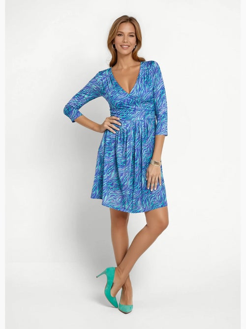 Robe cache-c¿ur stretch, taille plissée - Afibel - Kiabi Robe cache-c¿ur stretch, taille plissée - Afibel - Kiabi