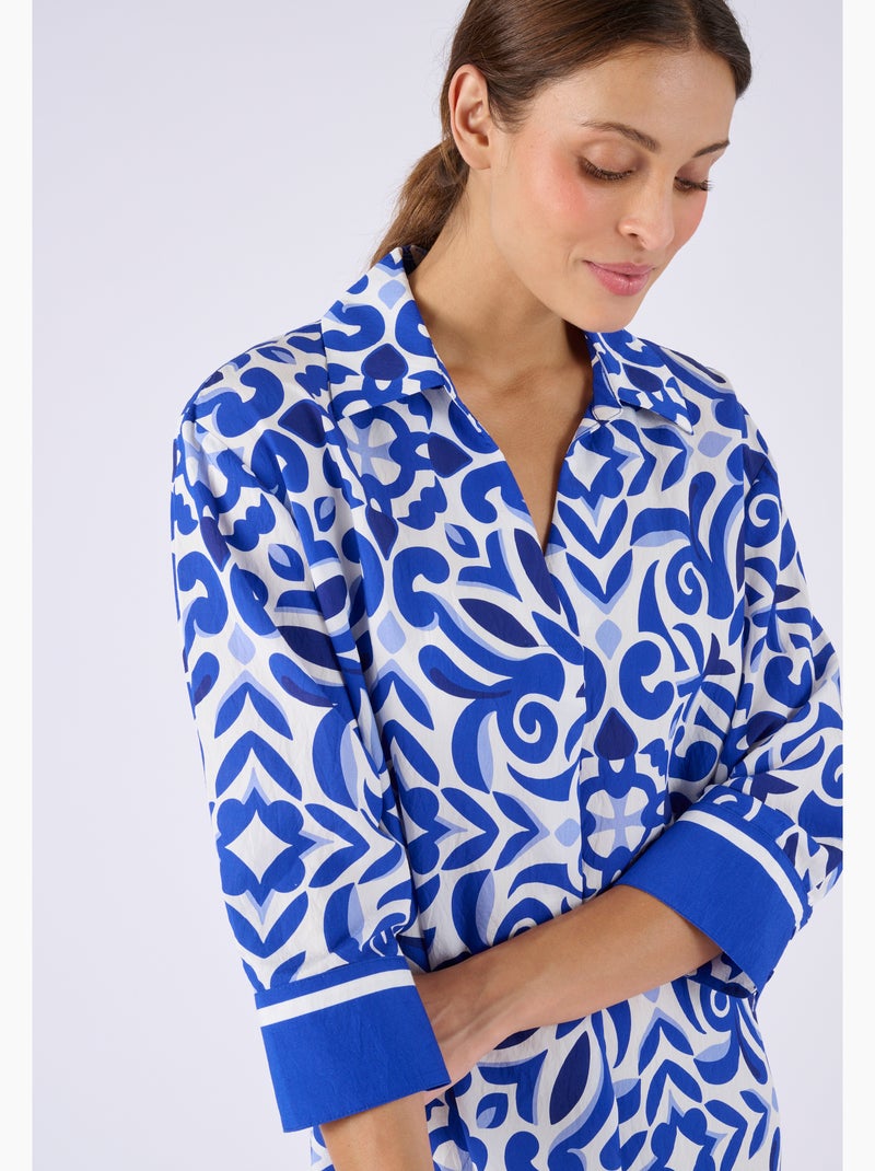 Robe caftan Climatyl - Damart Bleu - Kiabi