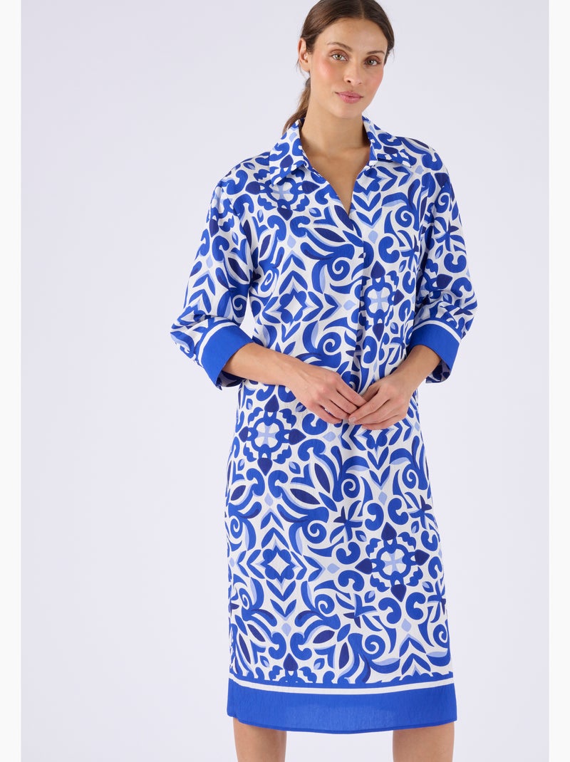 Robe caftan Climatyl - Damart Bleu - Kiabi