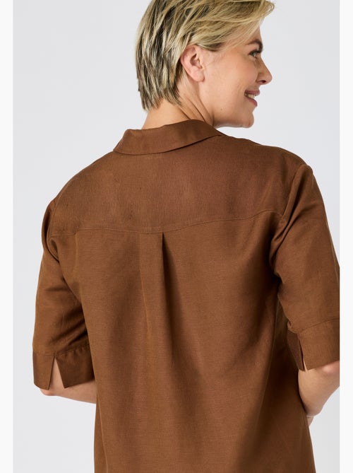 Robe caftan mélange lin - Damart - Kiabi