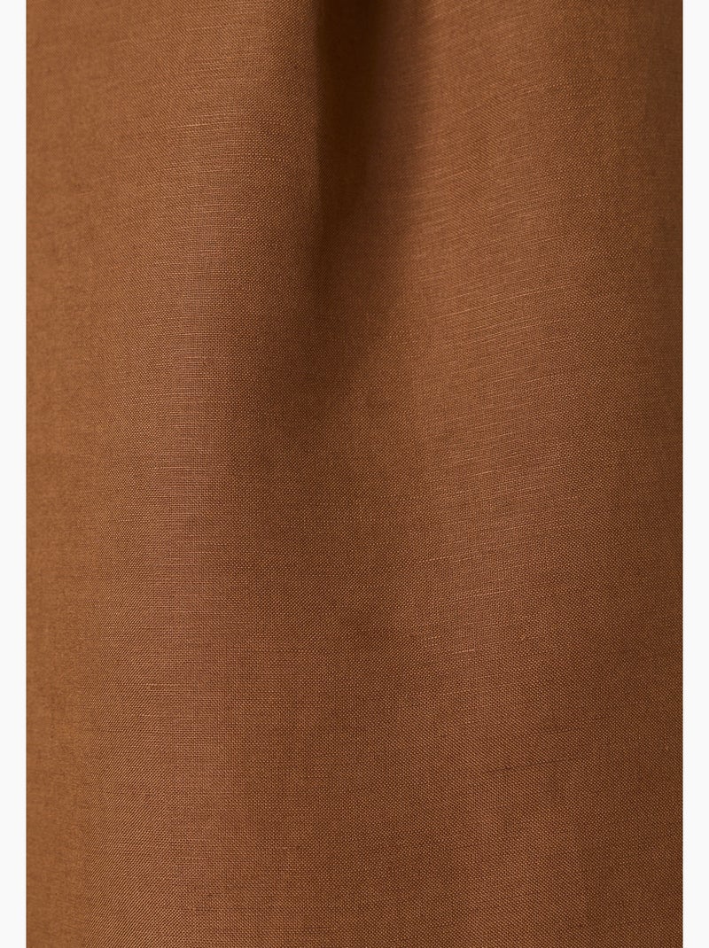 Robe caftan mélange lin - damart Marron - Kiabi