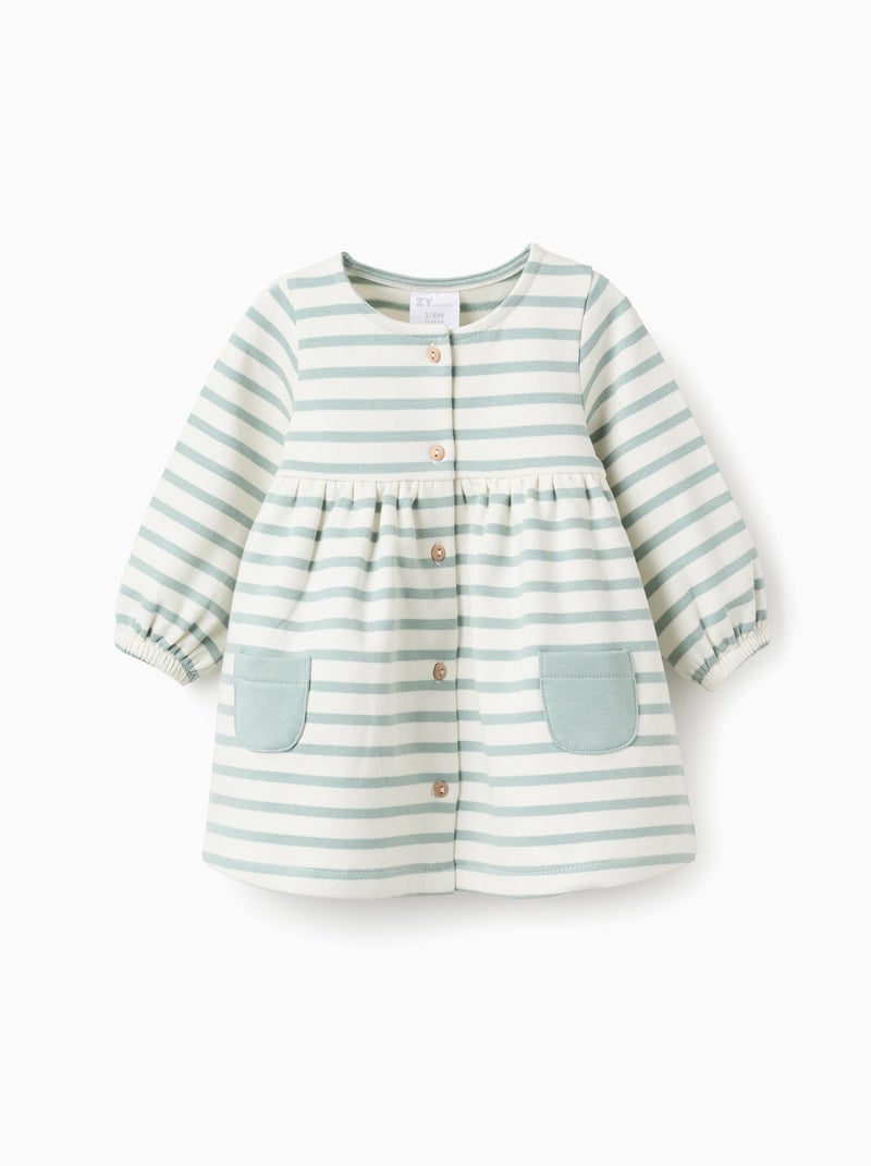 Robe Cardigan Rayée Vert clair - Kiabi