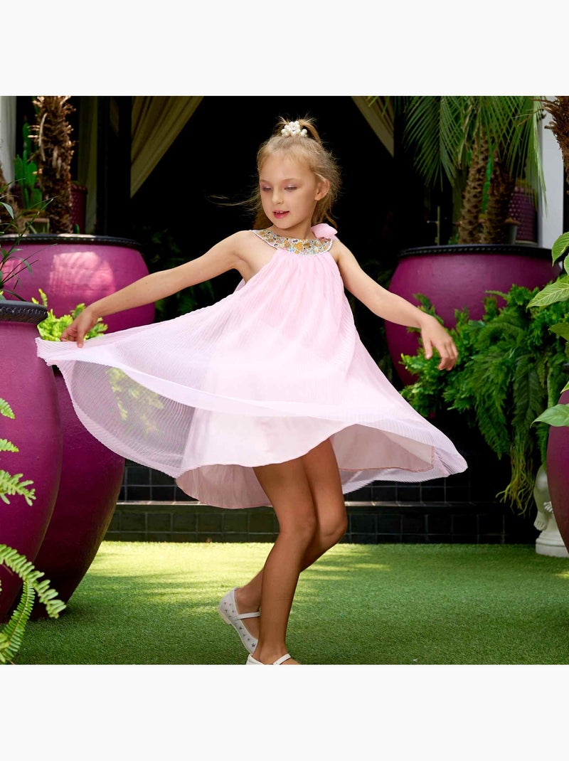 Robe Cérémonie   à Col Fleuri Liberty   ALIZEE - La Faute à Voltaire Rose pâle - Kiabi