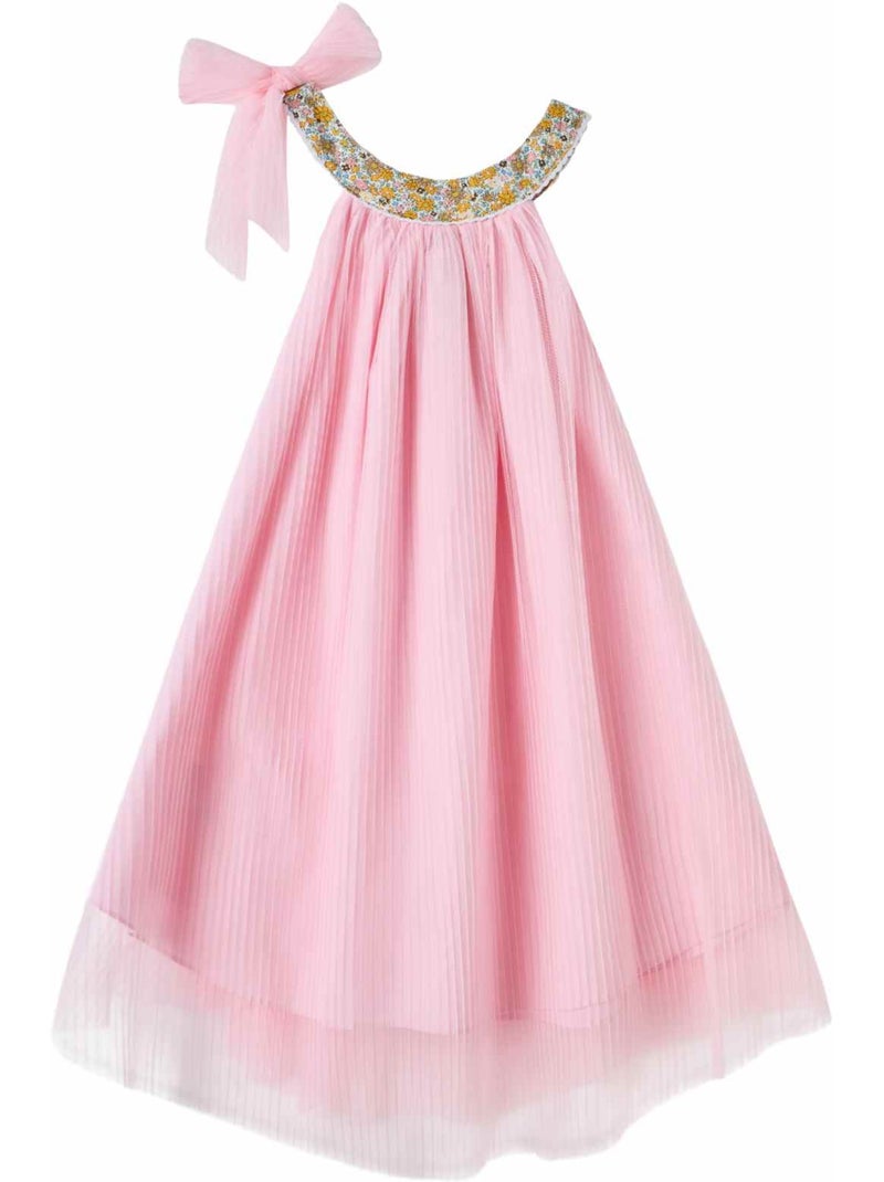 Robe Cérémonie   à Col Fleuri Liberty   ALIZEE - La Faute à Voltaire Rose pâle - Kiabi