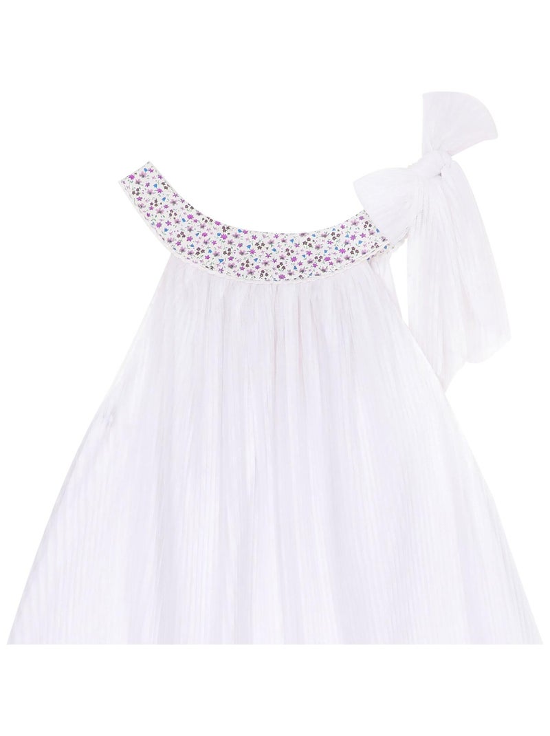Robe Cérémonie   à Col Liberty   ALIZEE - La Faute à Voltaire Blanc Violet - Kiabi