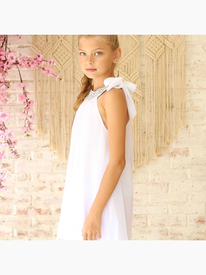 Robe Cérémonie   à Col Liberty   ALIZEE - La Faute à Voltaire Blanc Violet - Kiabi