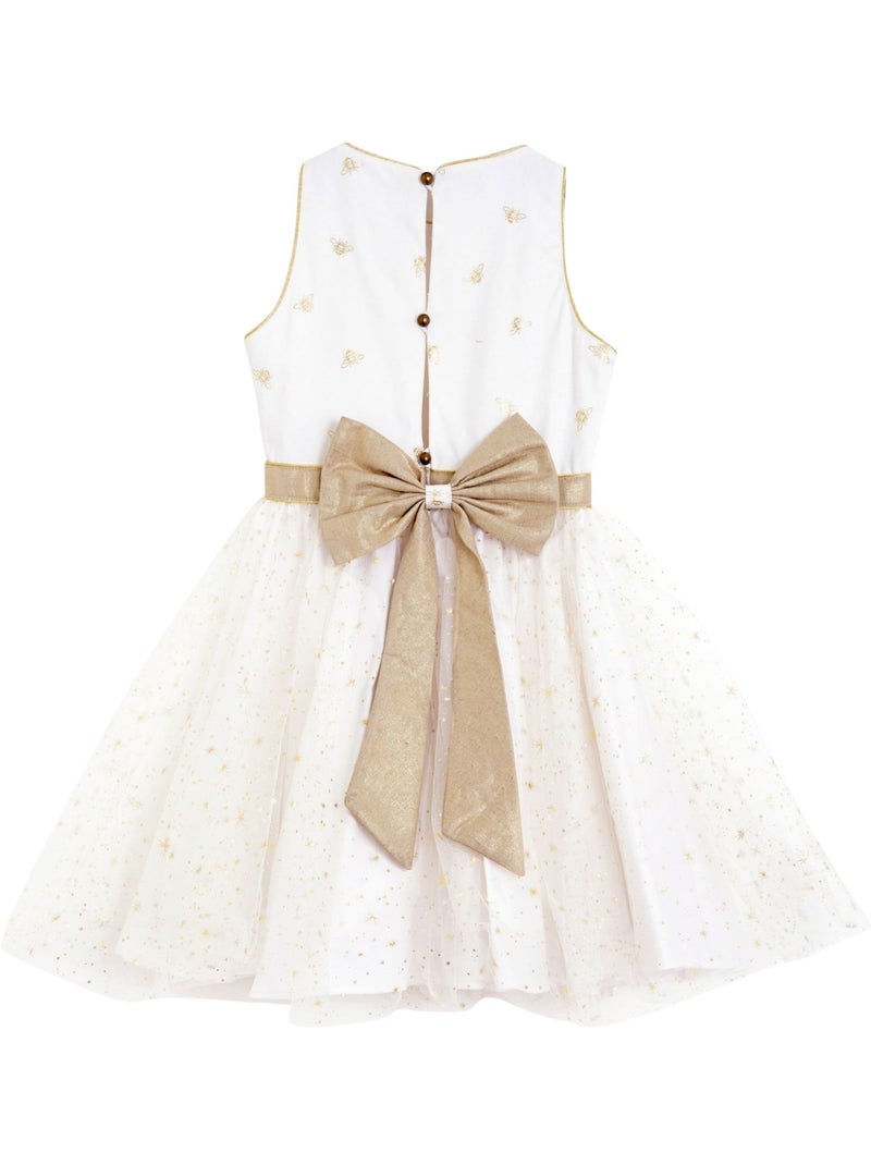 Robe Cérémonie   Abeilles   HEPBURN - La Faute à Voltaire Blanc - Kiabi