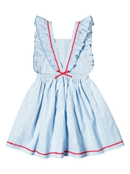 Robe Cérémonie Bleu Fille  Fines Rayures  LILI - 'LA FAUTE A VOLTAIRE' - Kiabi