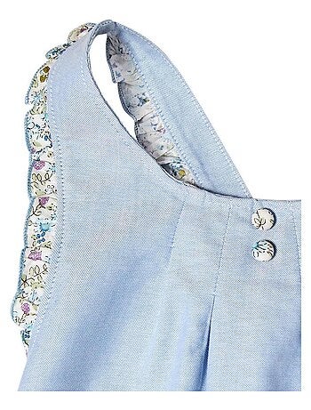 Robe Cérémonie Bleu Pastel Fleurie Fille ANAIS - 'LA FAUTE A VOLTAIRE'