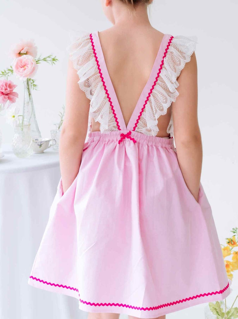 Robe Cérémonie Bohème   avec Fine Dentelle  LILI - La Faute à Voltaire Rose - Kiabi