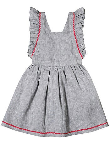 Robe Cérémonie Bohème en Lin Taupe LILI - La Faute à Voltaire