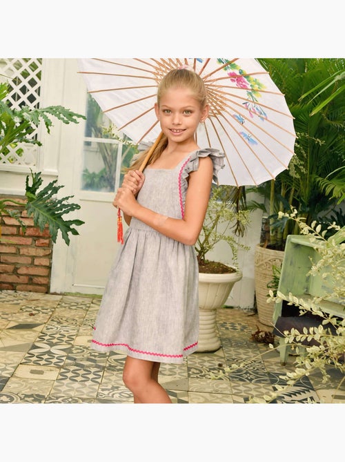 Robe Cérémonie Bohème  en Lin  Taupe  LILI - La Faute à Voltaire - Kiabi