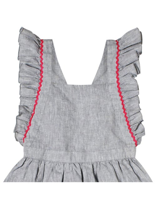 Robe Cérémonie Bohème  en Lin  Taupe  LILI - La Faute à Voltaire - Kiabi