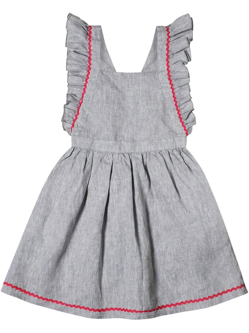 Robe Cérémonie Bohème  en Lin  Taupe  LILI - La Faute à Voltaire Gris taupe - Kiabi