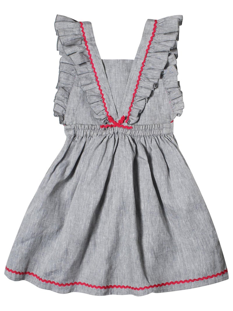 Robe Cérémonie Bohème  en Lin  Taupe  LILI - La Faute à Voltaire Gris taupe - Kiabi