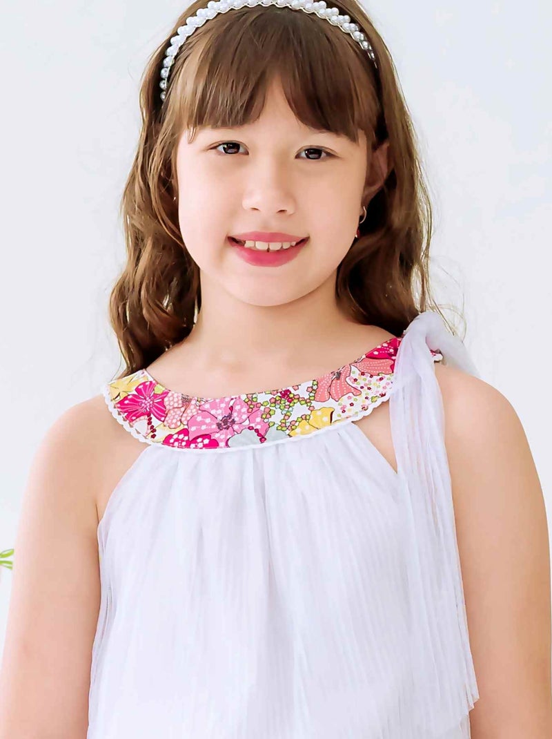 Robe Cérémonie Bohème    Fleurie   ALIZEE - La Faute à Voltaire Blanc Rose - Kiabi