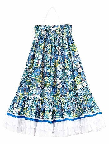 Robe Cérémonie Bohème Fleurie Liberty ESMERALDA - La Faute à Voltaire