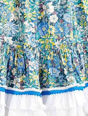 Robe Cérémonie Bohème Fleurie Liberty ESMERALDA - La Faute à Voltaire
