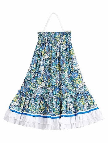 Robe Cérémonie Bohème Fleurie Liberty ESMERALDA - La Faute à Voltaire