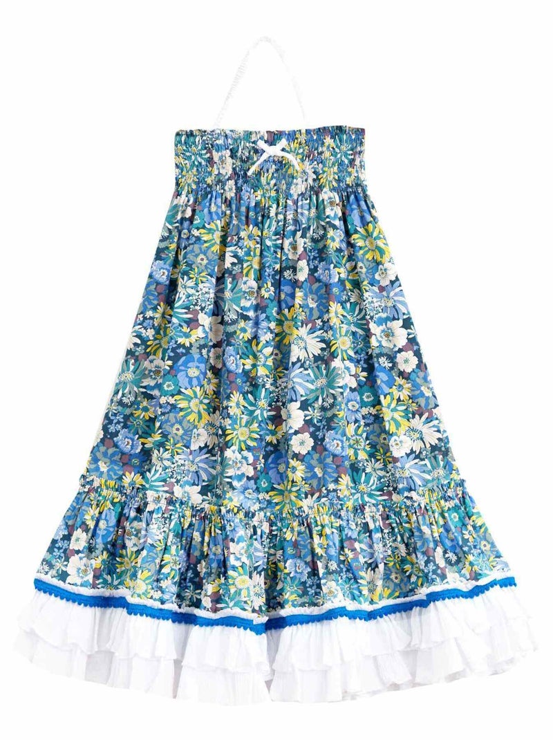 Robe Cérémonie Bohème   Fleurie Liberty   ESMERALDA - La Faute à Voltaire Bleu - Kiabi