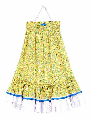 Robe Cérémonie Bohème Fleurie Liberty ESMERALDA - La Faute à Voltaire