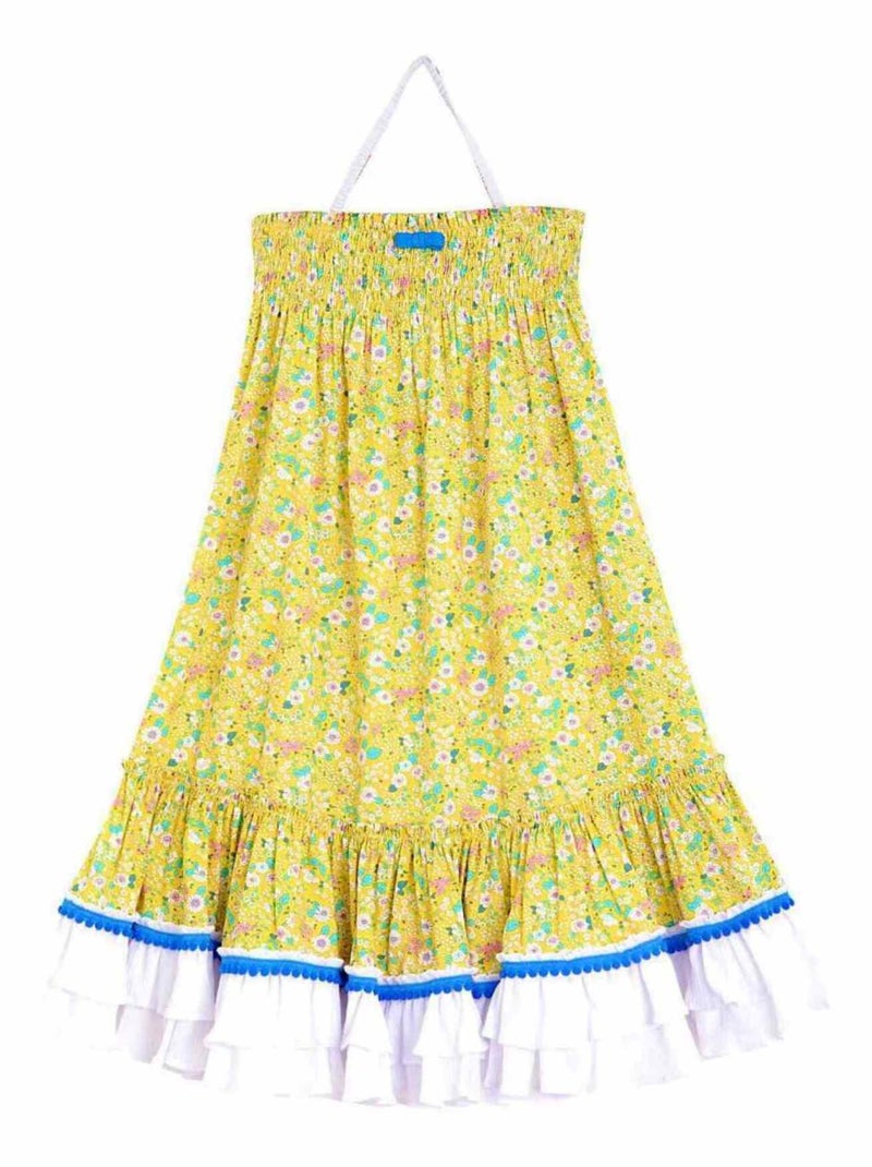 Robe Cérémonie Bohème   Fleurie Liberty   ESMERALDA - La Faute à Voltaire Jaune - Kiabi