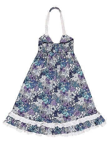 Robe Cérémonie Bohème Fleurie Liberty EUGENIE - La Faute à Voltaire