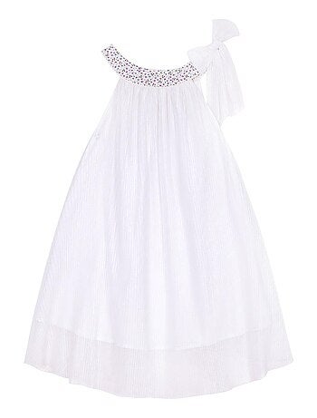Robe Cérémonie Voile Col Fleuri Liberty ALIZEE - La Faute à Voltaire