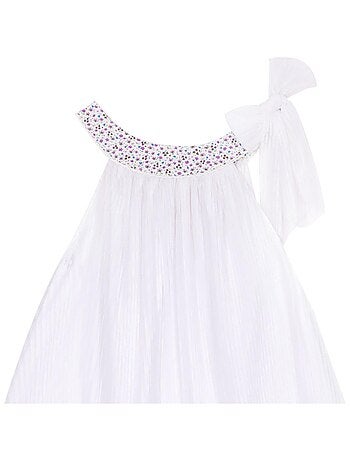 Robe Cérémonie Voile Col Fleuri Liberty ALIZEE - La Faute à Voltaire
