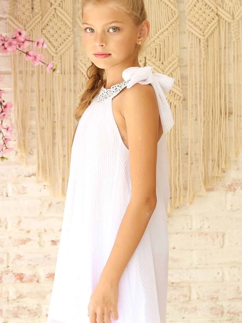 Robe Cérémonie    Col Liberty   ALIZEE - La Faute à Voltaire Blanc Violet - Kiabi