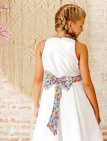 Robe Cérémonie Coton Fleurie Liberty HEPBURN - La Faute à Voltaire