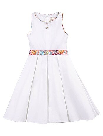 Robe Cérémonie Coton Fleurie Liberty HEPBURN - La Faute à Voltaire