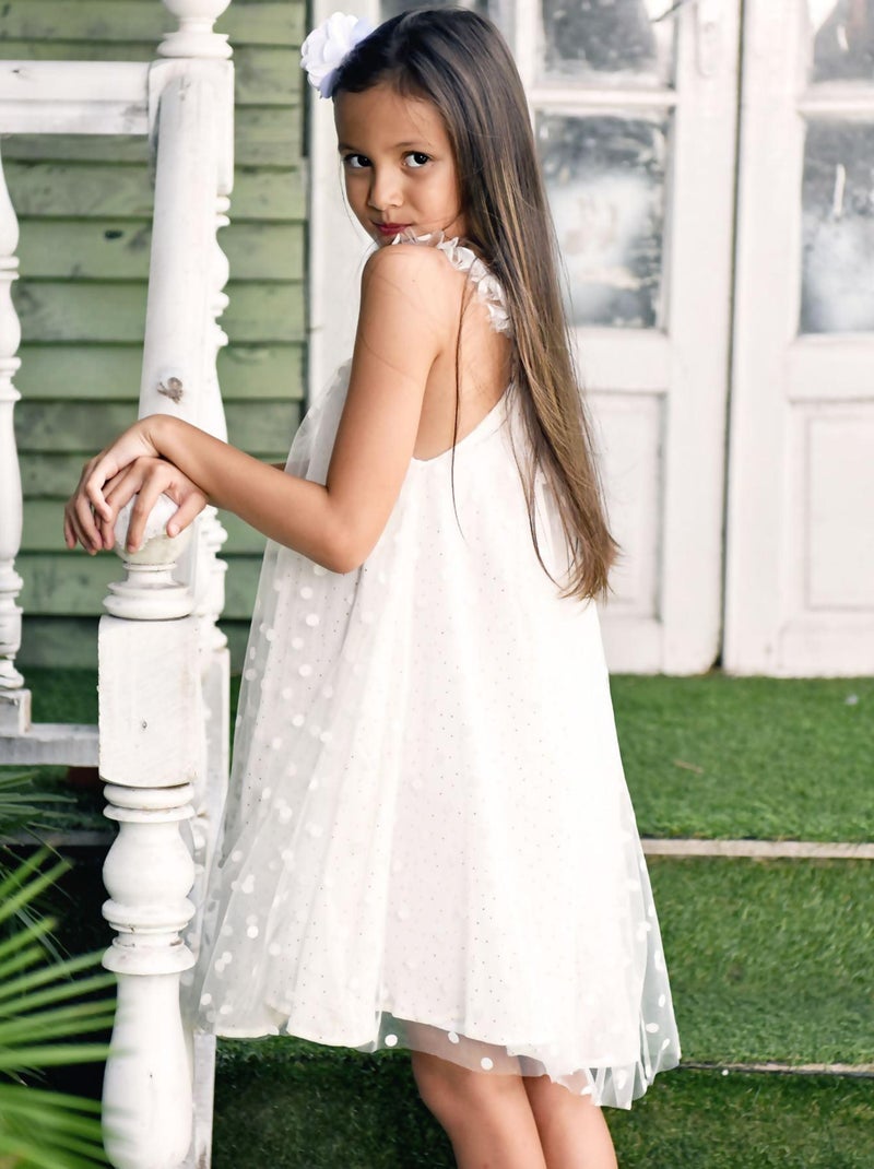 Robe Cérémonie   en Tulle et   ALIZEE - La Faute à Voltaire Blanc Doré - Kiabi