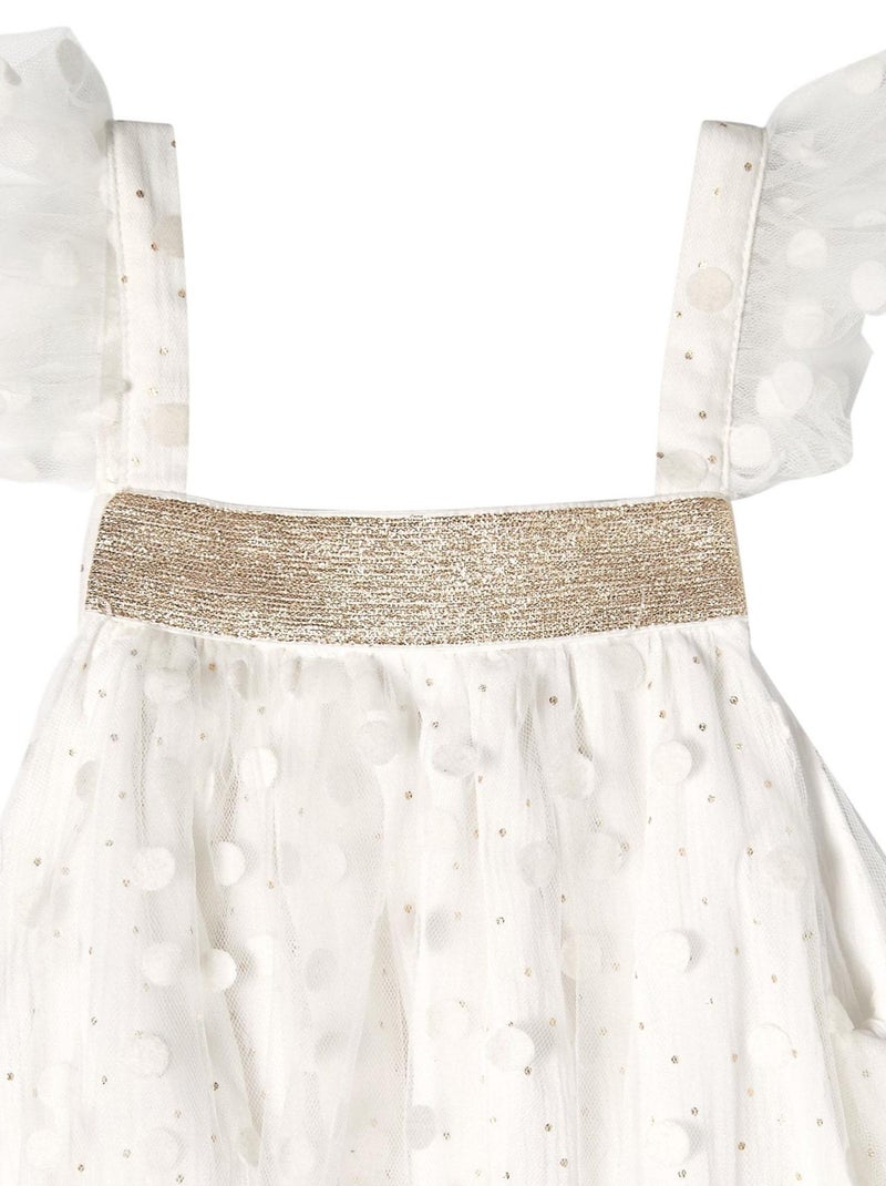 Robe Cérémonie   en Tulle et   ALIZEE - La Faute à Voltaire Blanc Doré - Kiabi