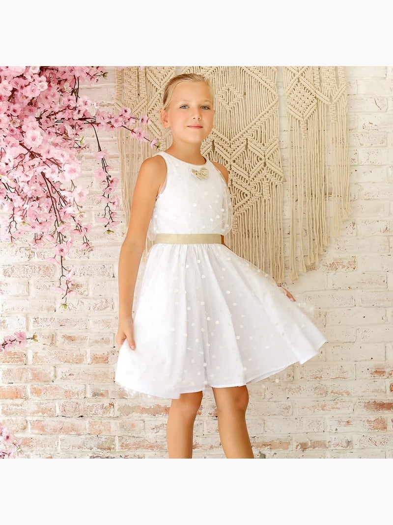 Robe Cérémonie   et  en Tulle  HEPBURN - La Faute à Voltaire Blanc Doré Blanc - Kiabi