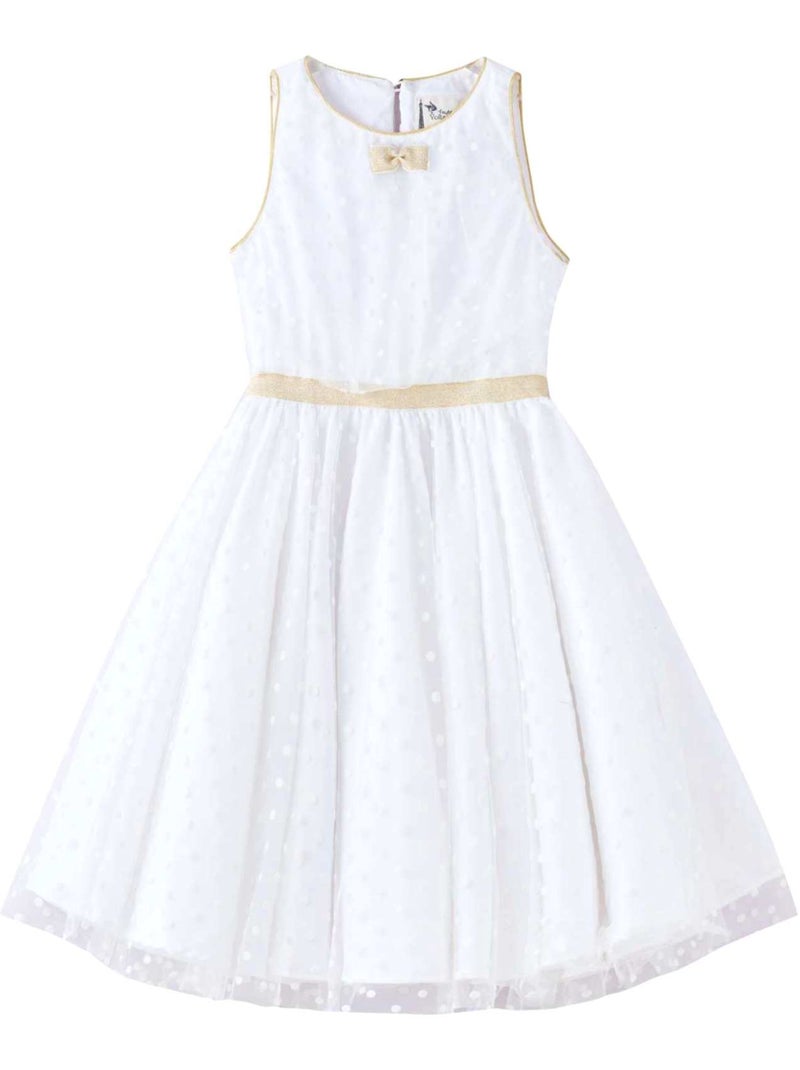 Robe Cérémonie   et  en Tulle  HEPBURN - La Faute à Voltaire Blanc Doré Blanc - Kiabi