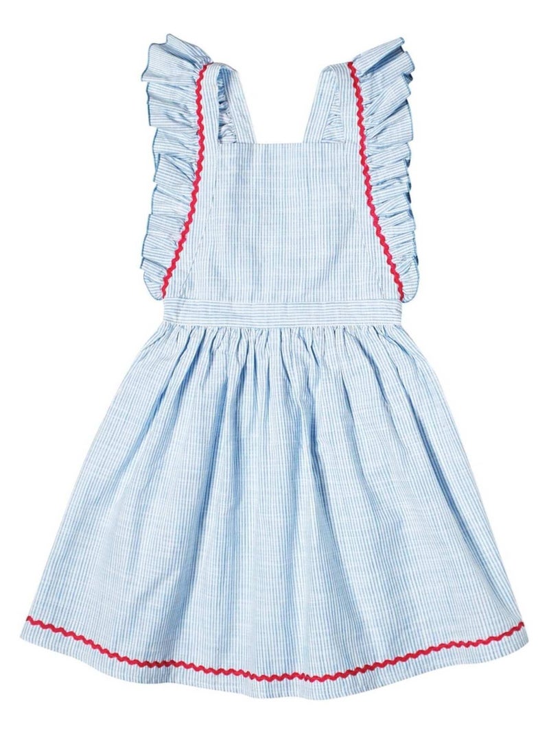 Robe Cérémonie    Fines Rayures  LILI - La Faute à Voltaire Bleu Bleu ciel Blanc - Kiabi