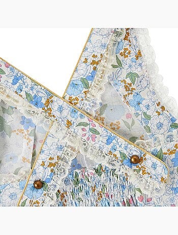 Robe Cérémonie Fleurie à Bretelles Croisées ANAÏS - La Faute à Voltaire