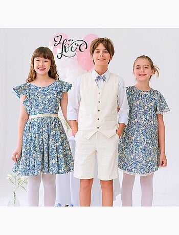 Robe Cérémonie Fleurie à Manches Papillon BUTTERFLY - La Faute à Voltaire