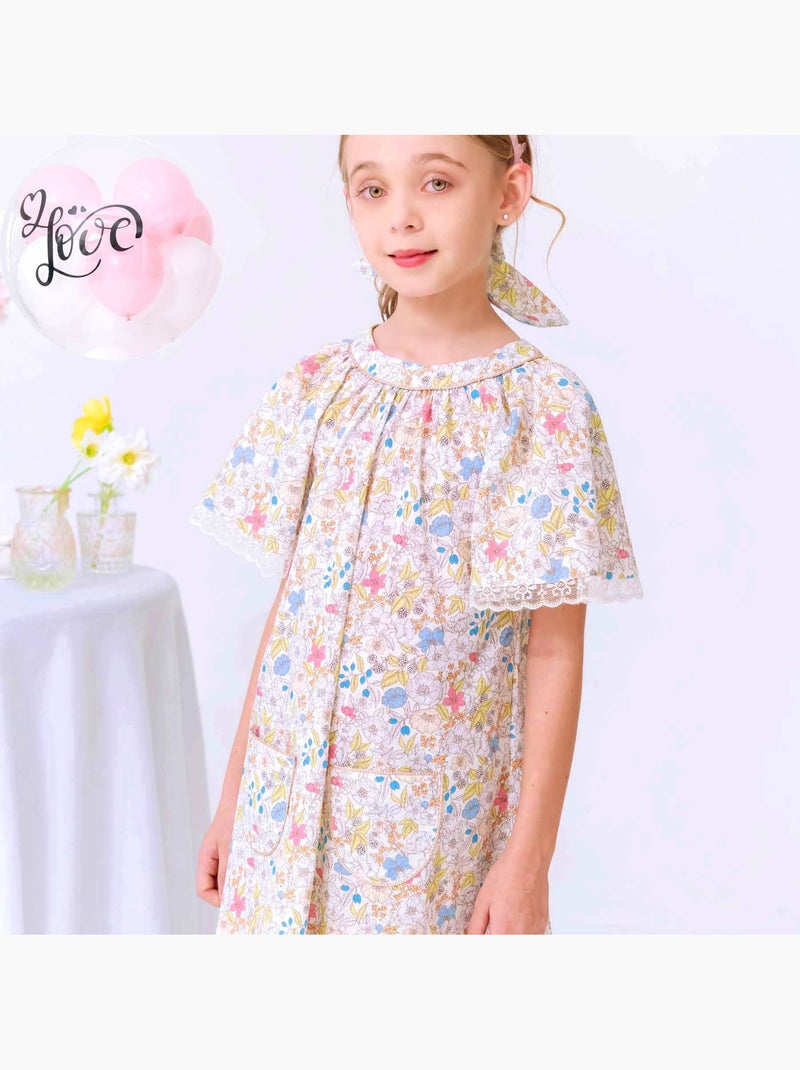 Robe Cérémonie  Fleurie   à Manches Papillon  BUTTERFLY - La Faute à Voltaire Rose pastel/Rose clair/Blanc/Jaune pastel - Kiabi