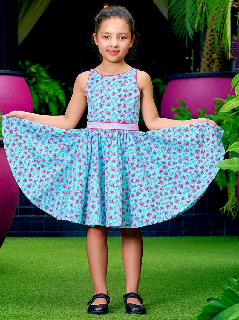 Robe Cérémonie Fleurie Bleu Turquoise Fuchsia  HEPBURN - 'LA FAUTE A VOLTAIRE' Bleu turquoise - Kiabi