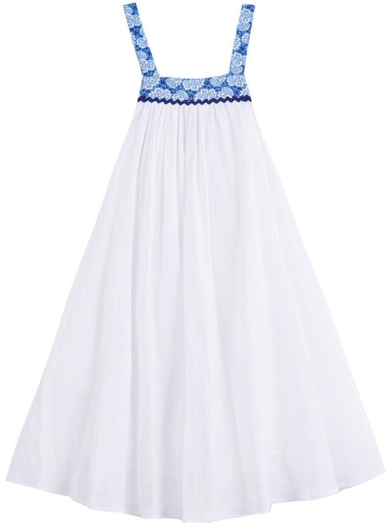 Robe Cérémonie    Fleurie   EMMA - La Faute à Voltaire Blanc Bleu - Kiabi