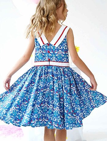 Robe Cérémonie Fleurie et Col Bateau HEPBURN - La Faute à Voltaire