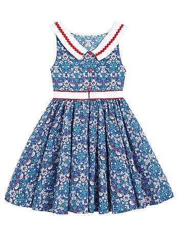 Robe Cérémonie Fleurie et Col Bateau HEPBURN - La Faute à Voltaire