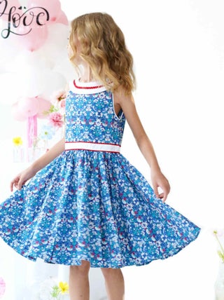 Robe Cérémonie   Fleurie  et   Col Bateau  HEPBURN - La Faute à Voltaire