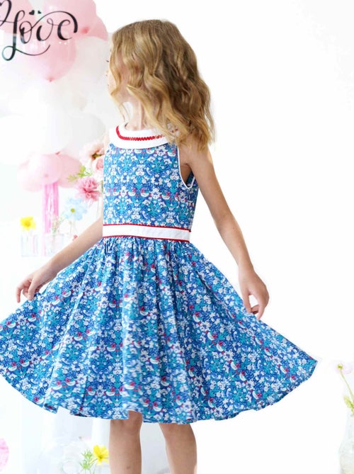 Robe Cérémonie   Fleurie  et   Col Bateau  HEPBURN - La Faute à Voltaire - Kiabi