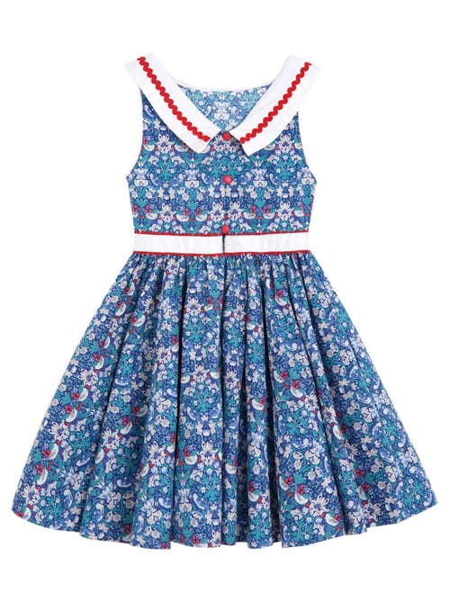 Robe Cérémonie   Fleurie  et   Col Bateau  HEPBURN - La Faute à Voltaire - Kiabi