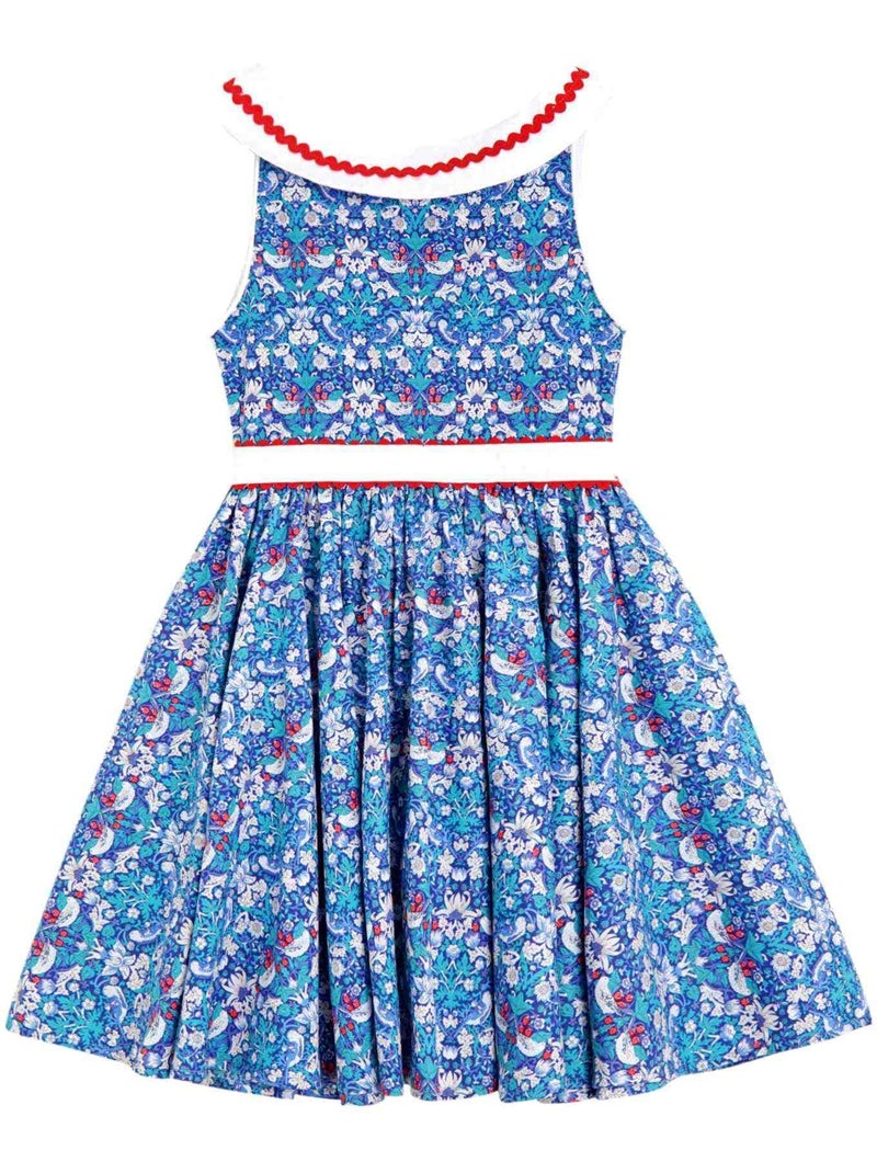 Robe Cérémonie  Fleurie  et   HEPBURN - La Faute à Voltaire Bleu - Kiabi