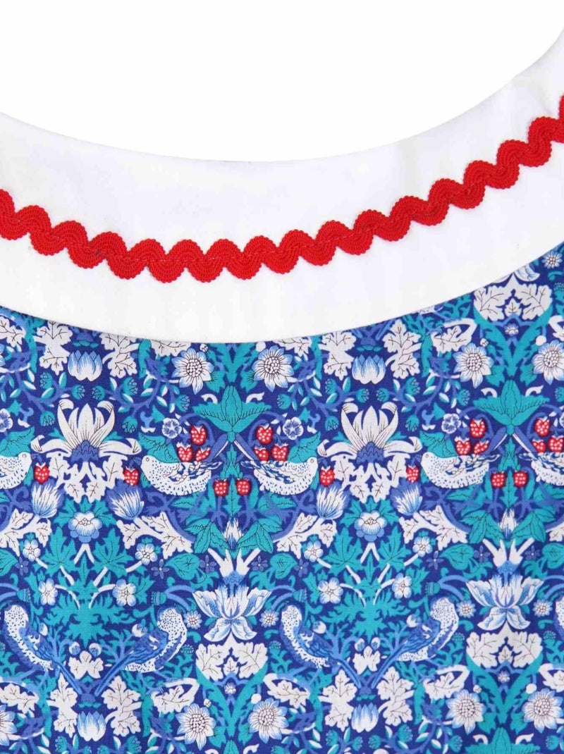 Robe Cérémonie  Fleurie  et   HEPBURN - La Faute à Voltaire Bleu - Kiabi