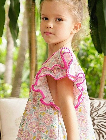 Robe Cérémonie Fleurie Été Manches Papillons BUTTERFLY - La Faute à Voltaire